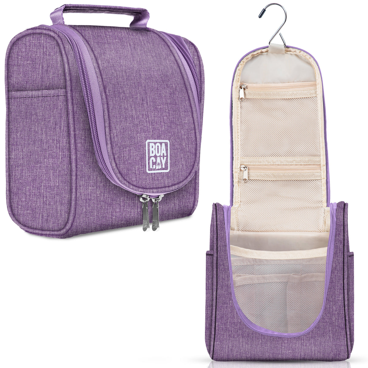 Small Collapsible Hanging Toiletry Bag - Wild Purple
