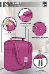 Small Collapsible Hanging Toiletry Bag - Cerise Pink