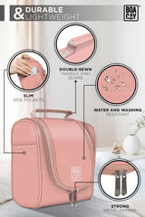 Small Collapsible Hanging Toiletry Bag - Dusty Rose