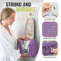 Medium Collapsible Hanging Toiletry Bag - Wild Purple