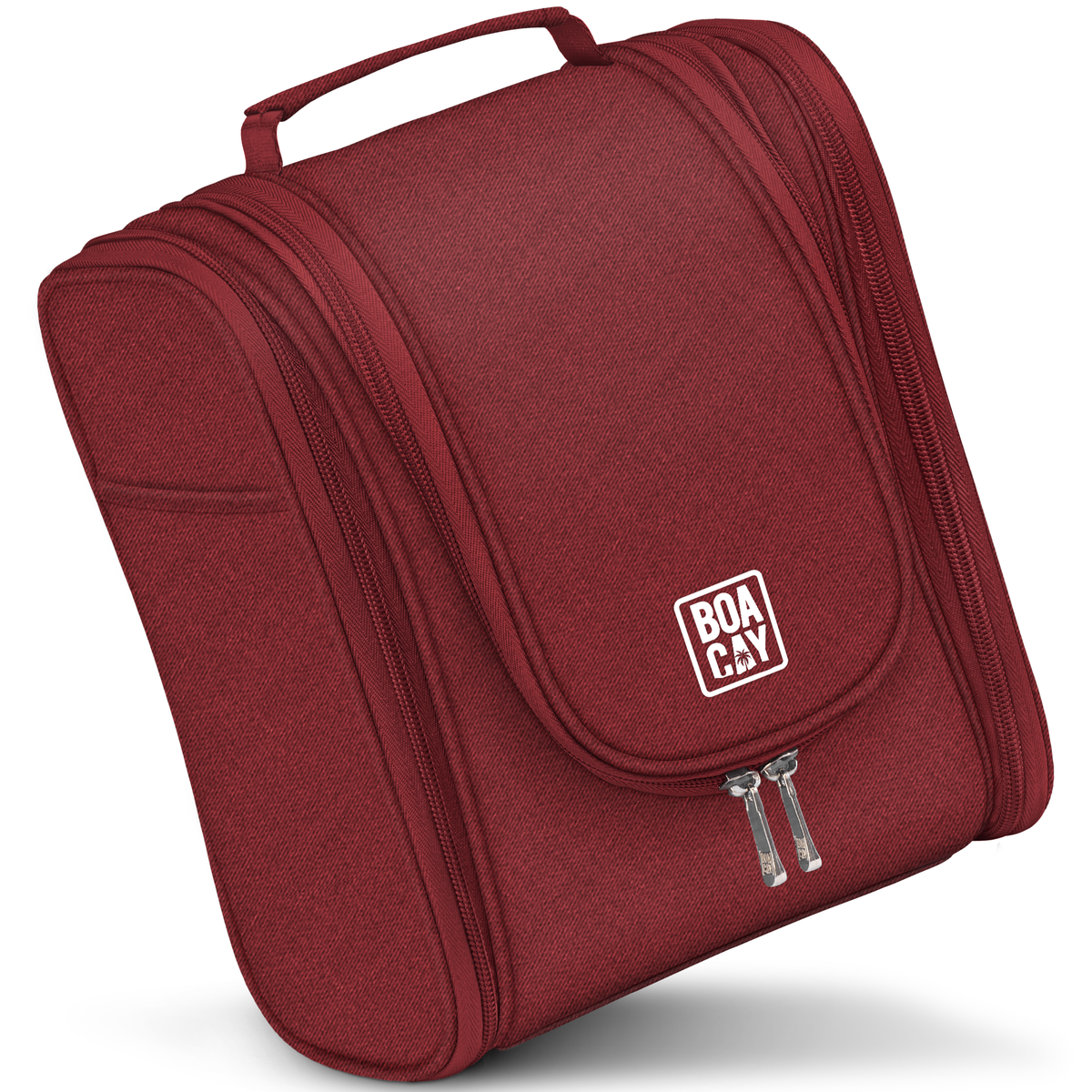 Medium Collapsible Hanging Toiletry Bag - Wine Red