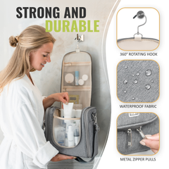 Extra-Large Collapsible Hanging Toiletry Bag - Quartz Gray
