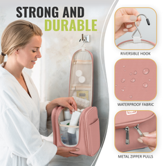 Medium Collapsible Hanging Toiletry Bag - Dusty Rose