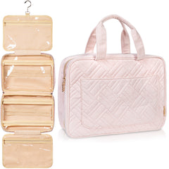 Large Foldable Hanging Toiletry Bag - Heavenly Pink