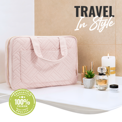 Large Foldable Hanging Toiletry Bag - Heavenly Pink