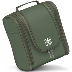 Medium Collapsible Hanging Toiletry Bag - Olive Green