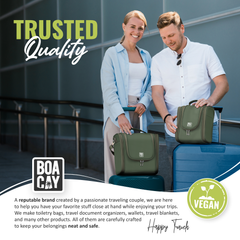 Medium Collapsible Hanging Toiletry Bag - Olive Green