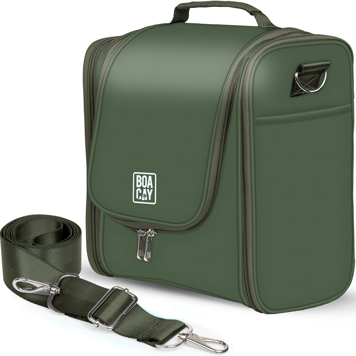 Extra-Large Collapsible Hanging Toiletry Bag - Olive Green