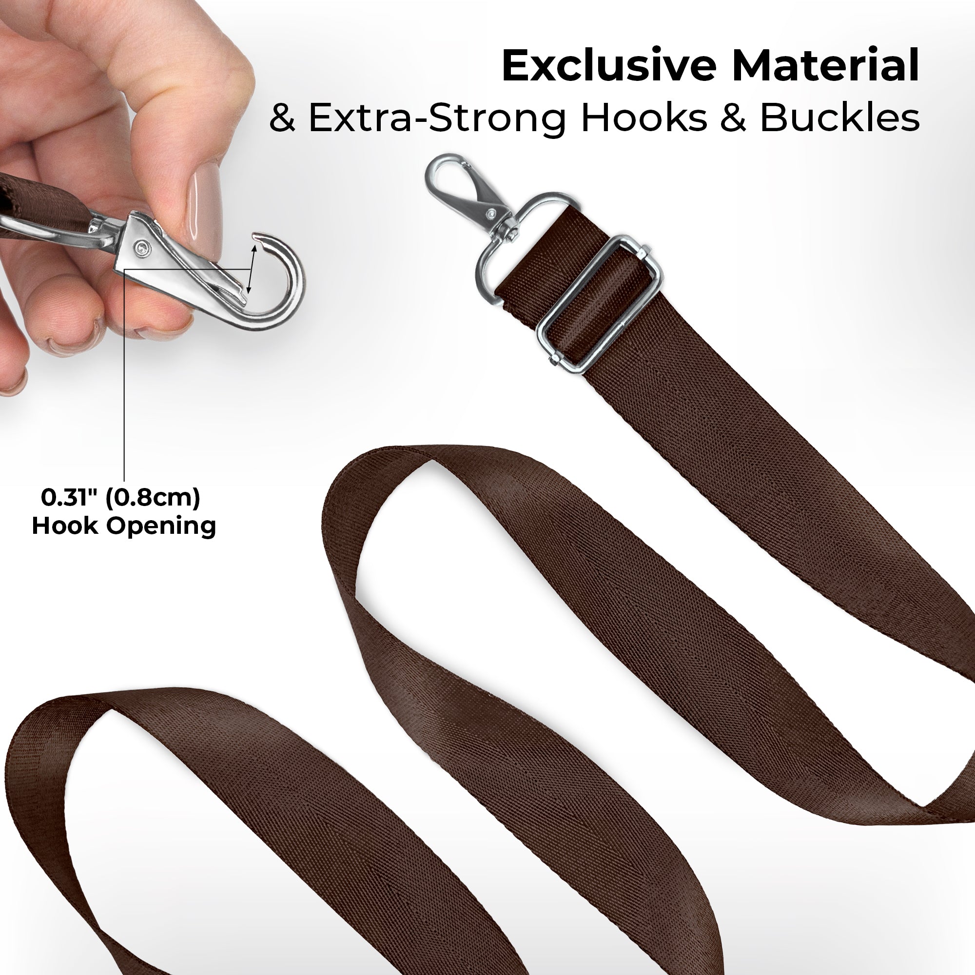 Purse Strap Universal Adjustable with No Punching Buckle Bag Shoulder Strap Cross  Body Strap for Small Bag Briefcase Purse DIY Modification Brown 