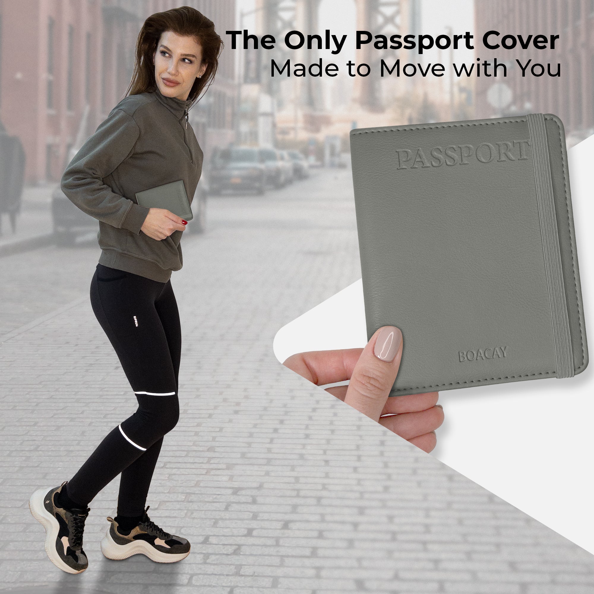 BOACAY Passport Holder and Vaccine Card Slot Combo - Travel Wallet and Waterproof Case for Women, Men, Kids - Cute PU Leather Passport Cover