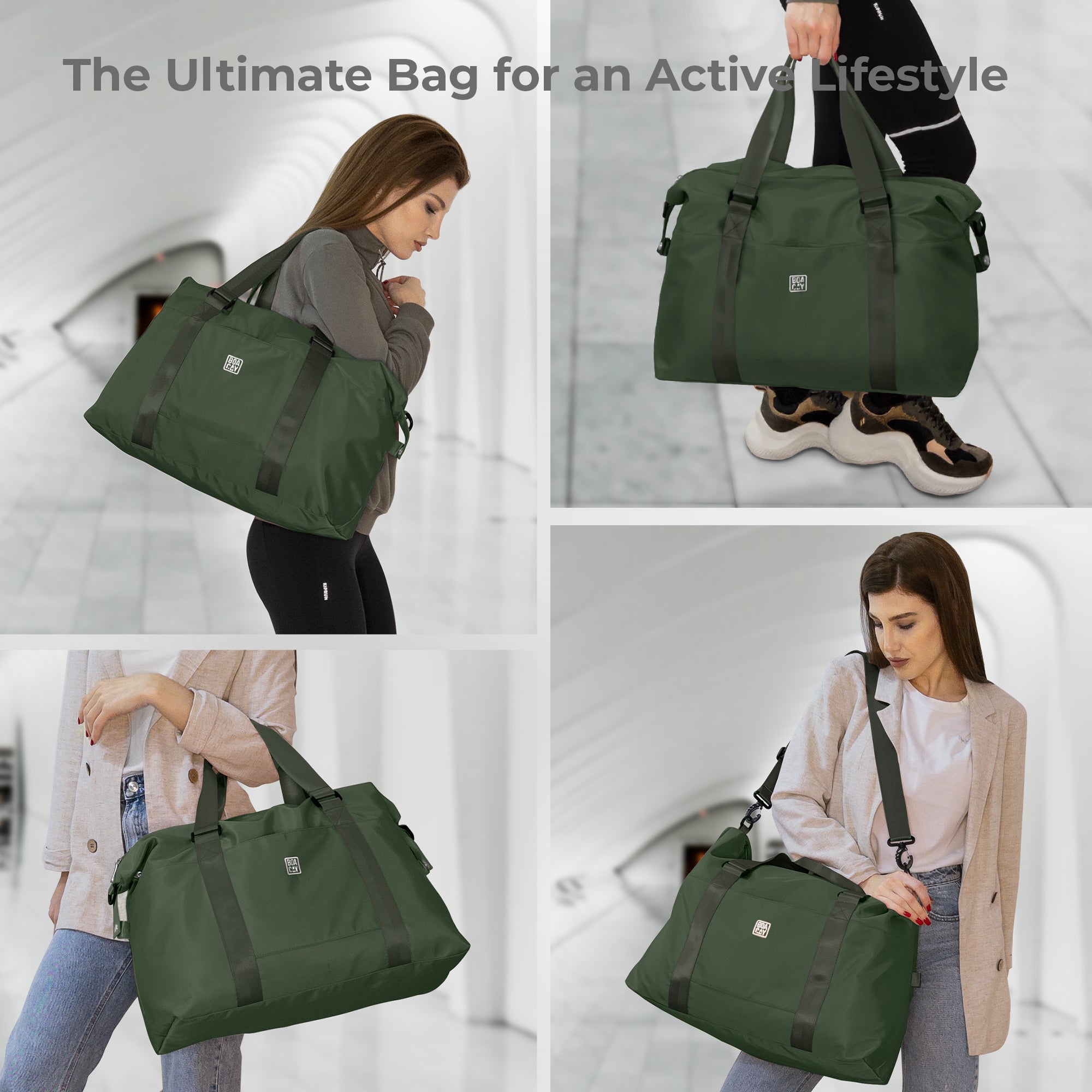 Green Large Travel Duffle Bag for Women & Men