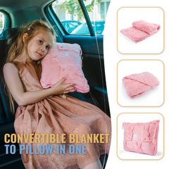 Bunny Packable Travel Blanket - Pink