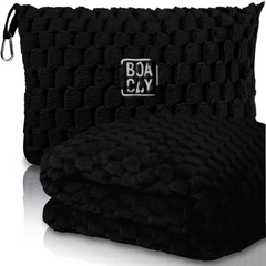 Honeycomb Packable Travel Blanket - Black