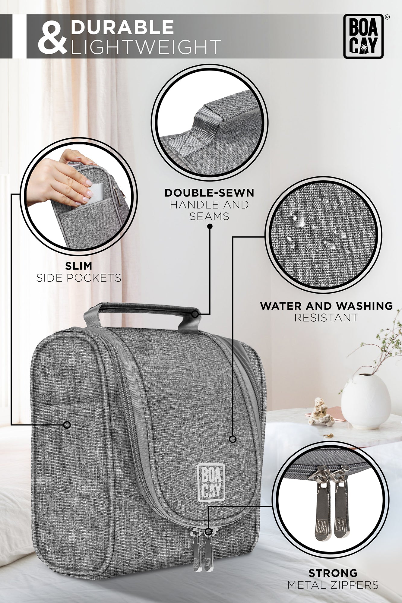Travel Toiletry Bag Hanging Toiletry Wash Organizer Kit for Men