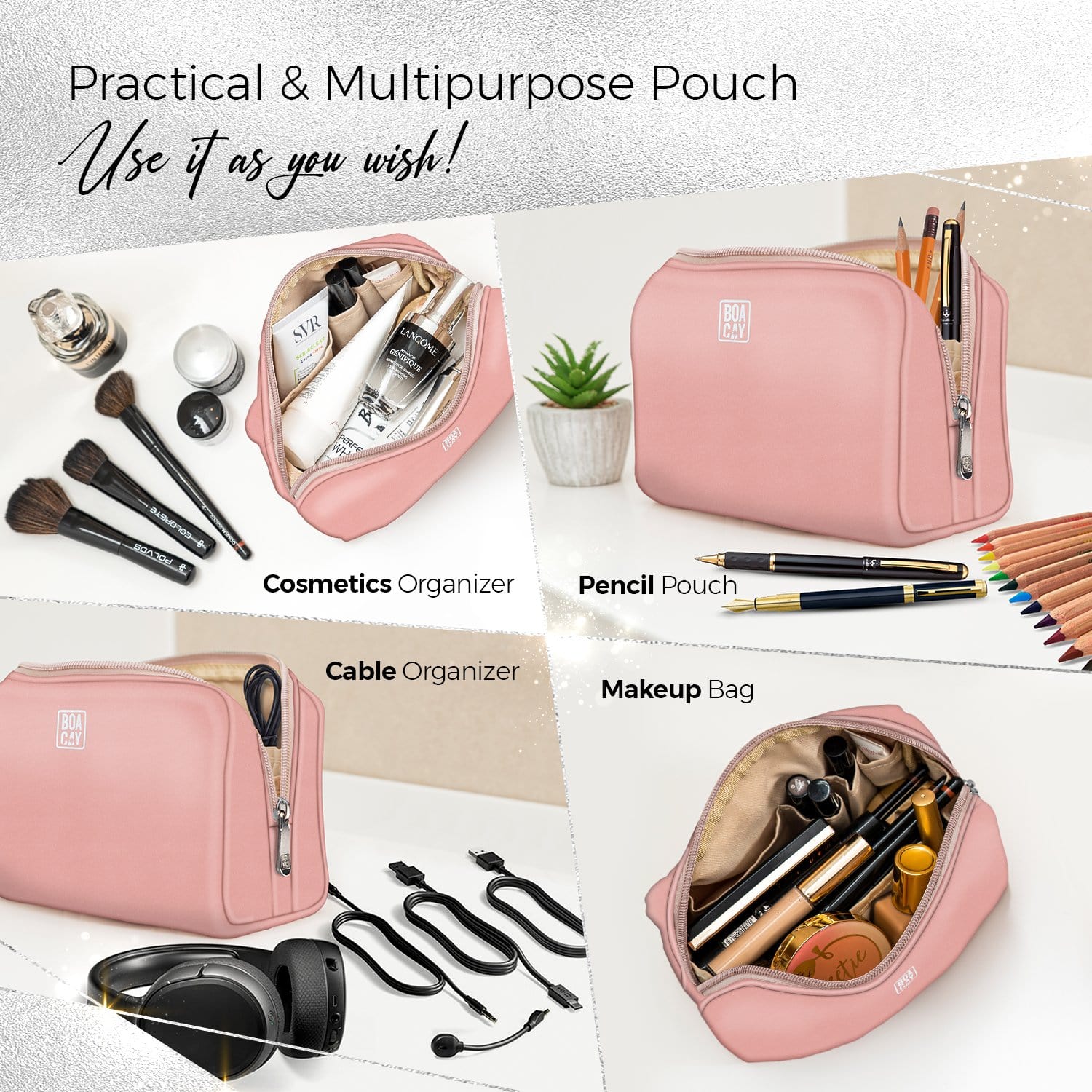 Practical Cosmetic Travel Pouch for Women