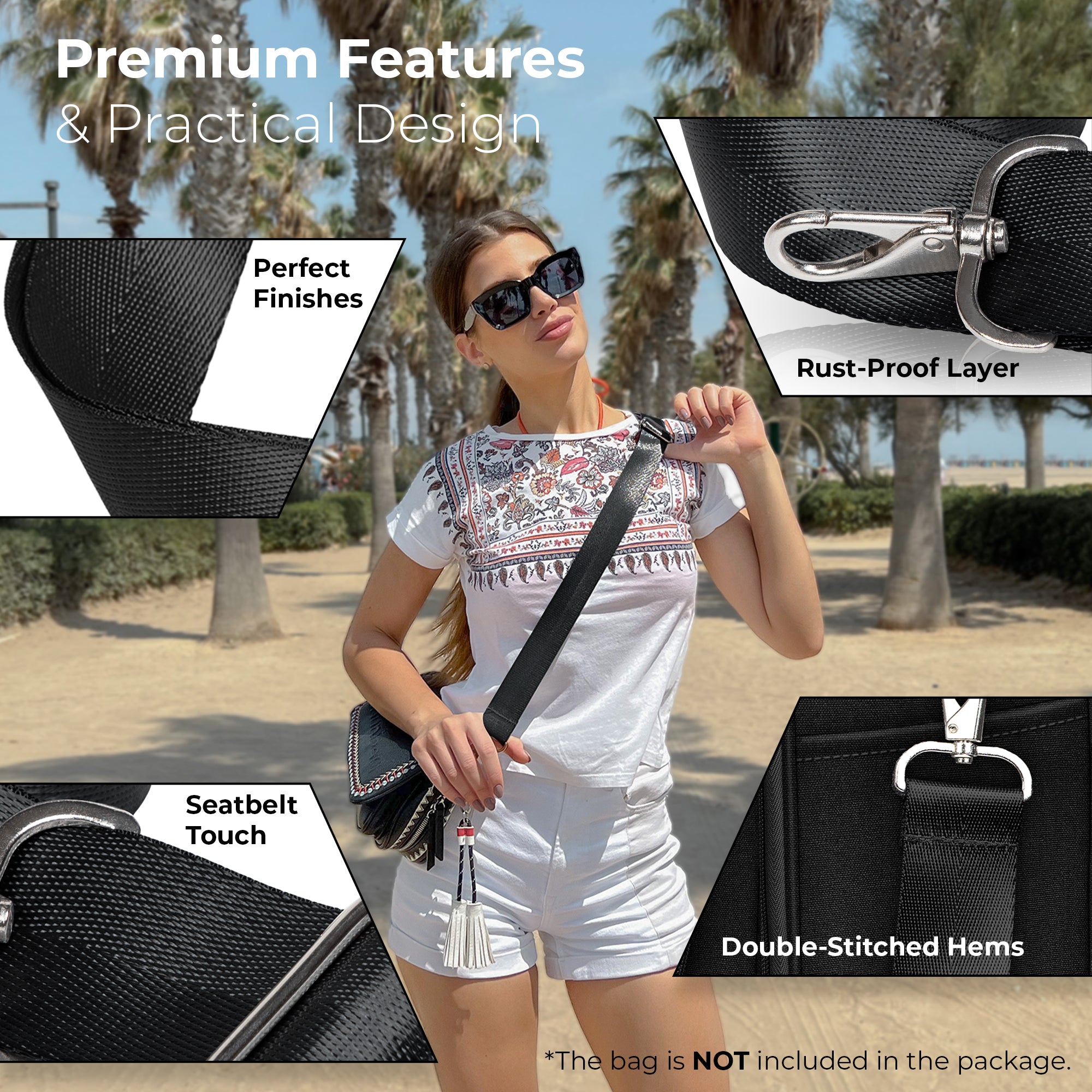 VALQST Adjustable Shoulder Straps - Perfect Replacement Crossbody Straps  for Bags, Purses, Backpacks, and Duffel Bags - Comfortable and Durable with  H