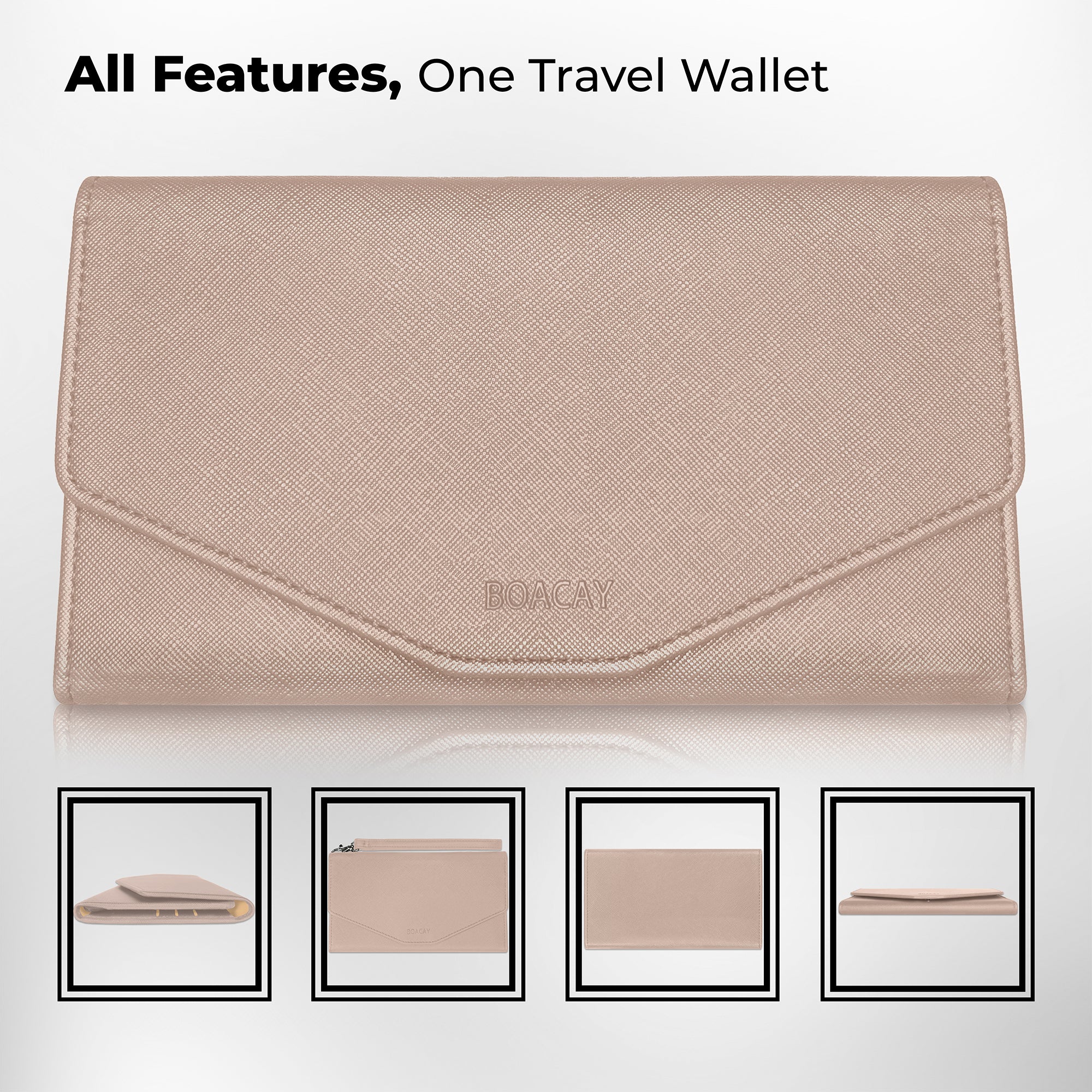 BOACAY Women's Slim Travel Wallet & Passport Holder